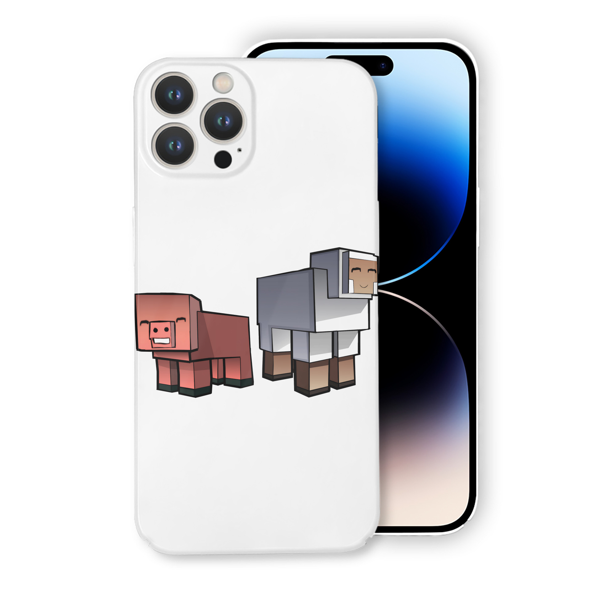 （画像用） マインクラフト ブロックの世界 Minecraft MC Block world 【iPhone 14シリーズ対応】ハードケース